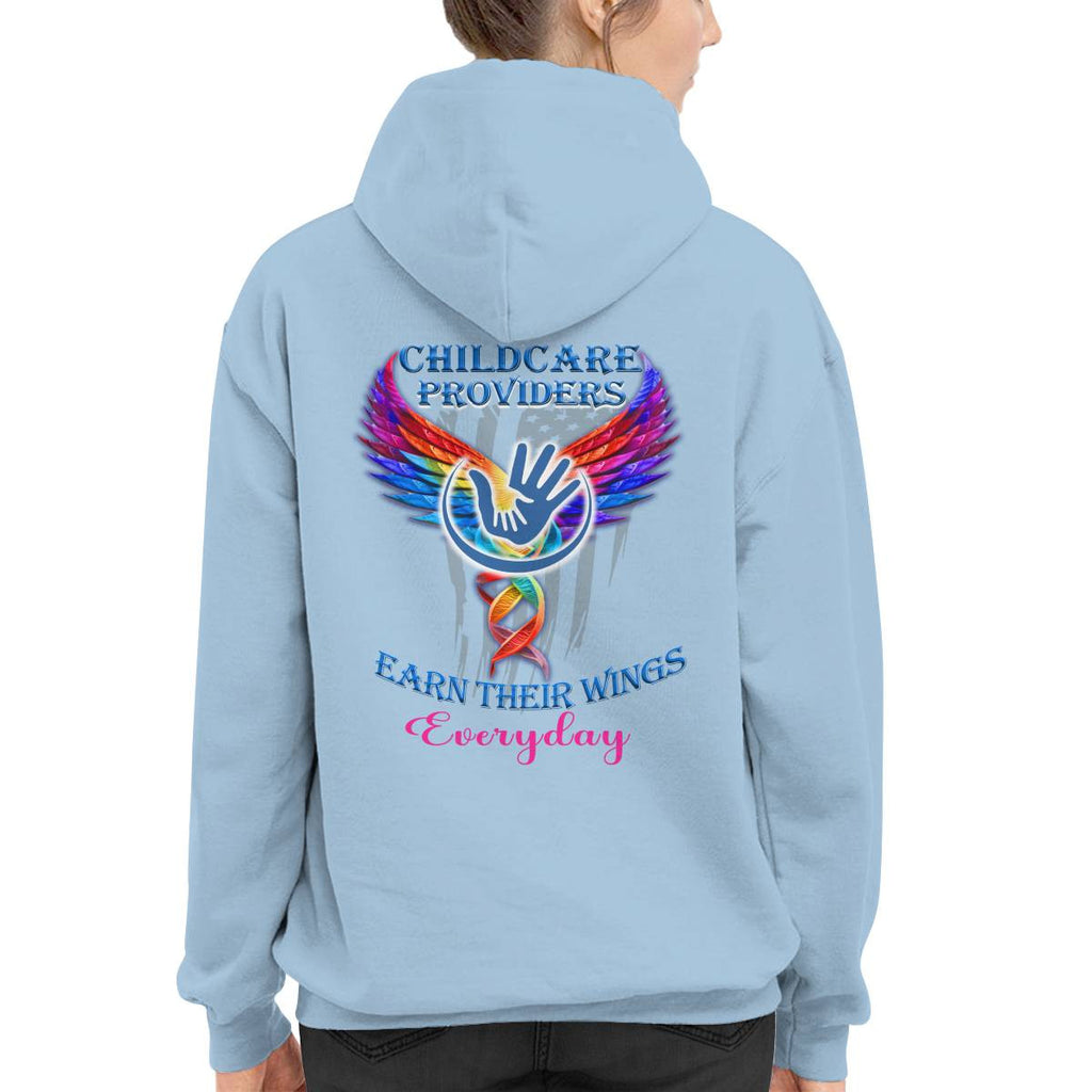 Awesome Childcare Providers Earn their wings everyday-Hoodie-#F091024EARTH16BCHPRZ2