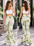 With God White Floral Flare Yoga Pants