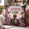 Put On The Armor Of God Warrior Woman Cross Pillow