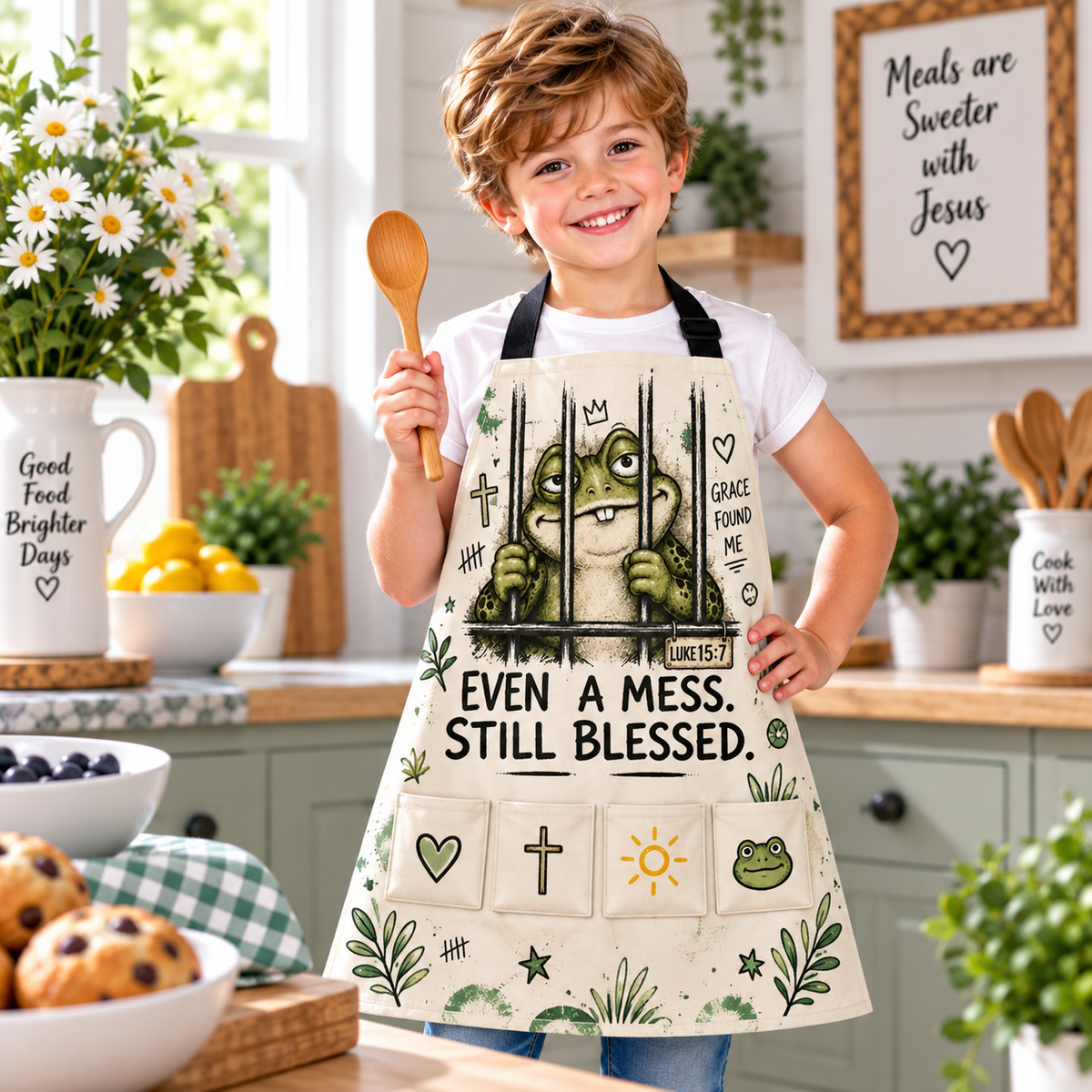 Even A Mess Still Blessed Kids Apron