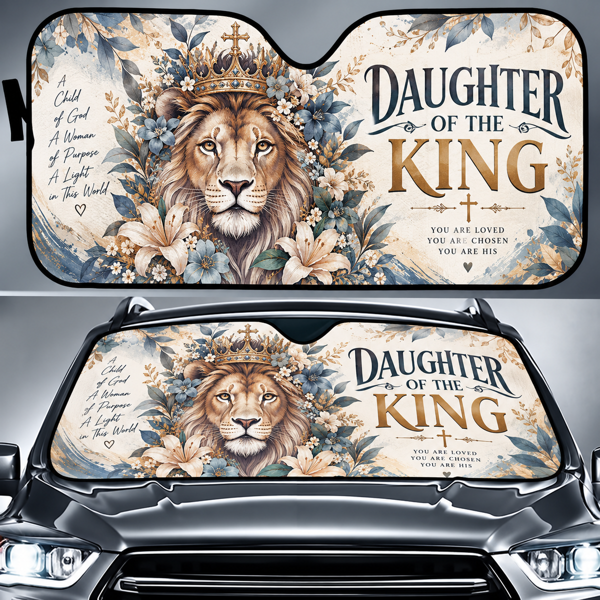 Daughter of the King Lion Car Sun Shade