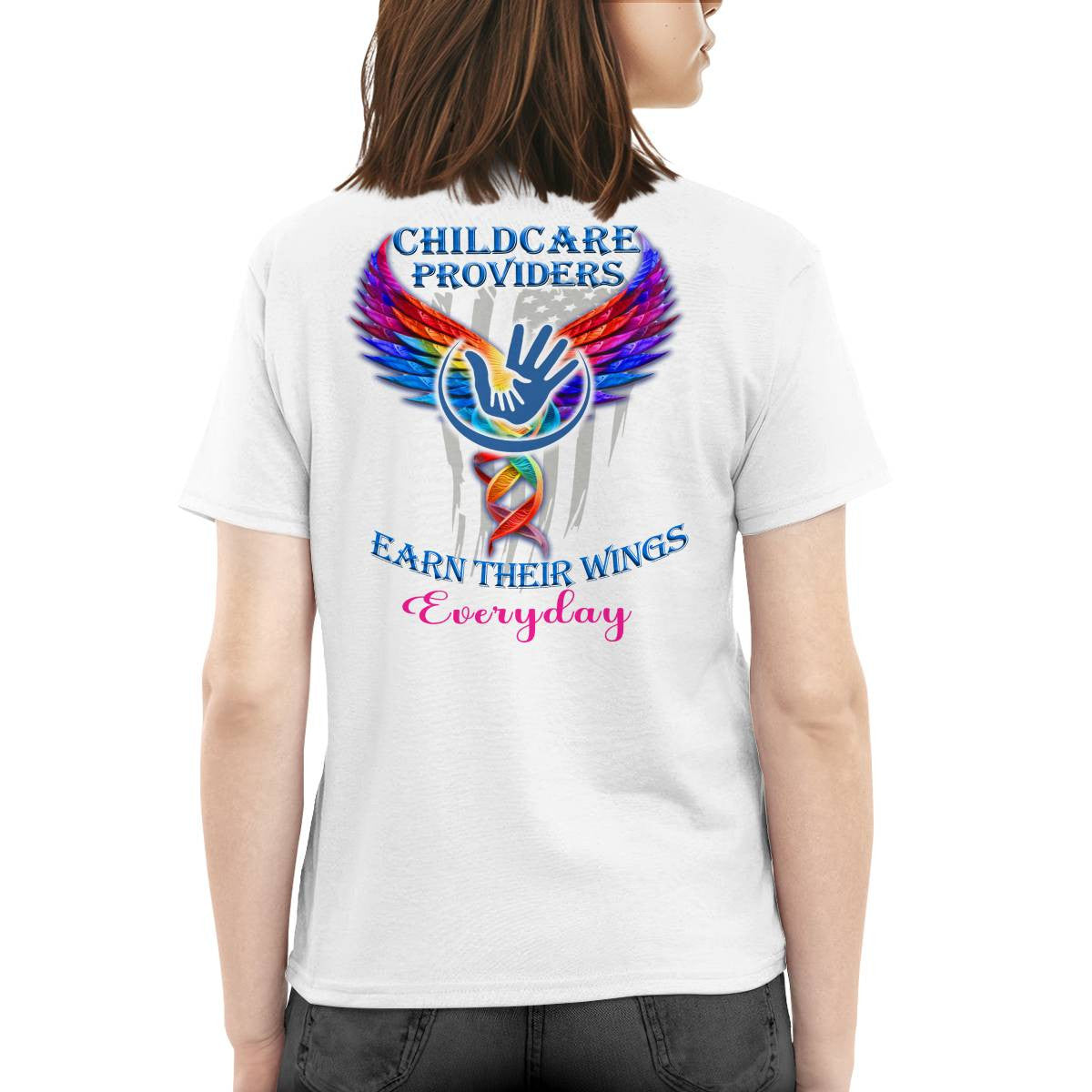 Awesome Childcare Providers Earn their wings everyday-Hoodie-#F091024EARTH16BCHPRZ2
