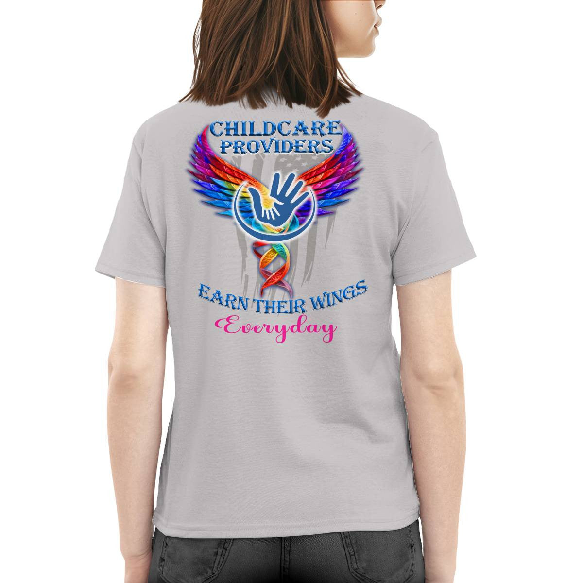 Awesome Childcare Providers Earn their wings everyday-Hoodie-#F091024EARTH16BCHPRZ2