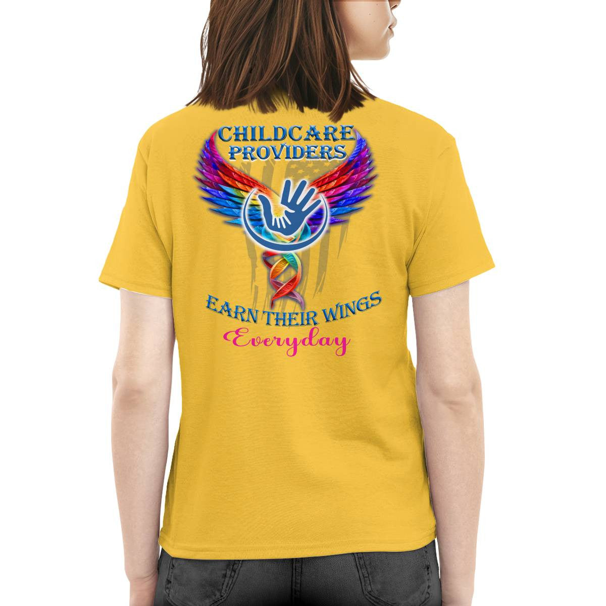 Awesome Childcare Providers Earn their wings everyday-Hoodie-#F091024EARTH16BCHPRZ2
