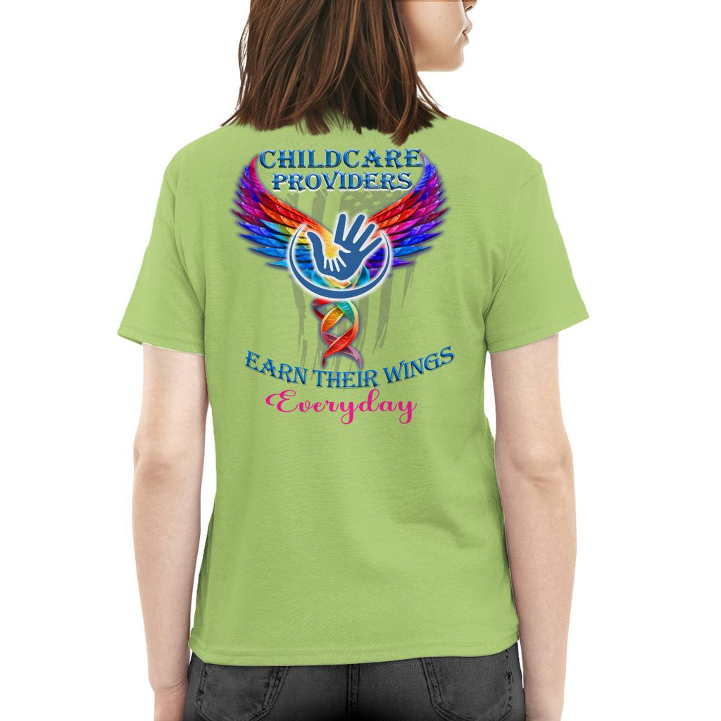 Awesome Childcare Providers Earn their wings everyday-Hoodie-#F091024EARTH16BCHPRZ2