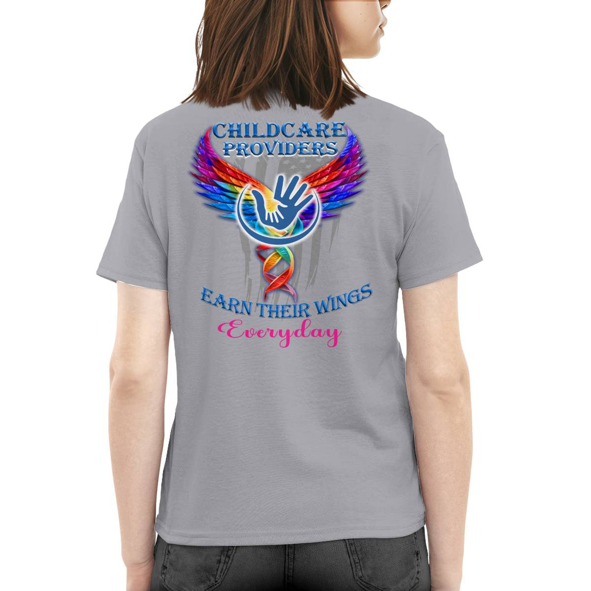 Awesome Childcare Providers Earn their wings everyday-Hoodie-#F091024EARTH16BCHPRZ2