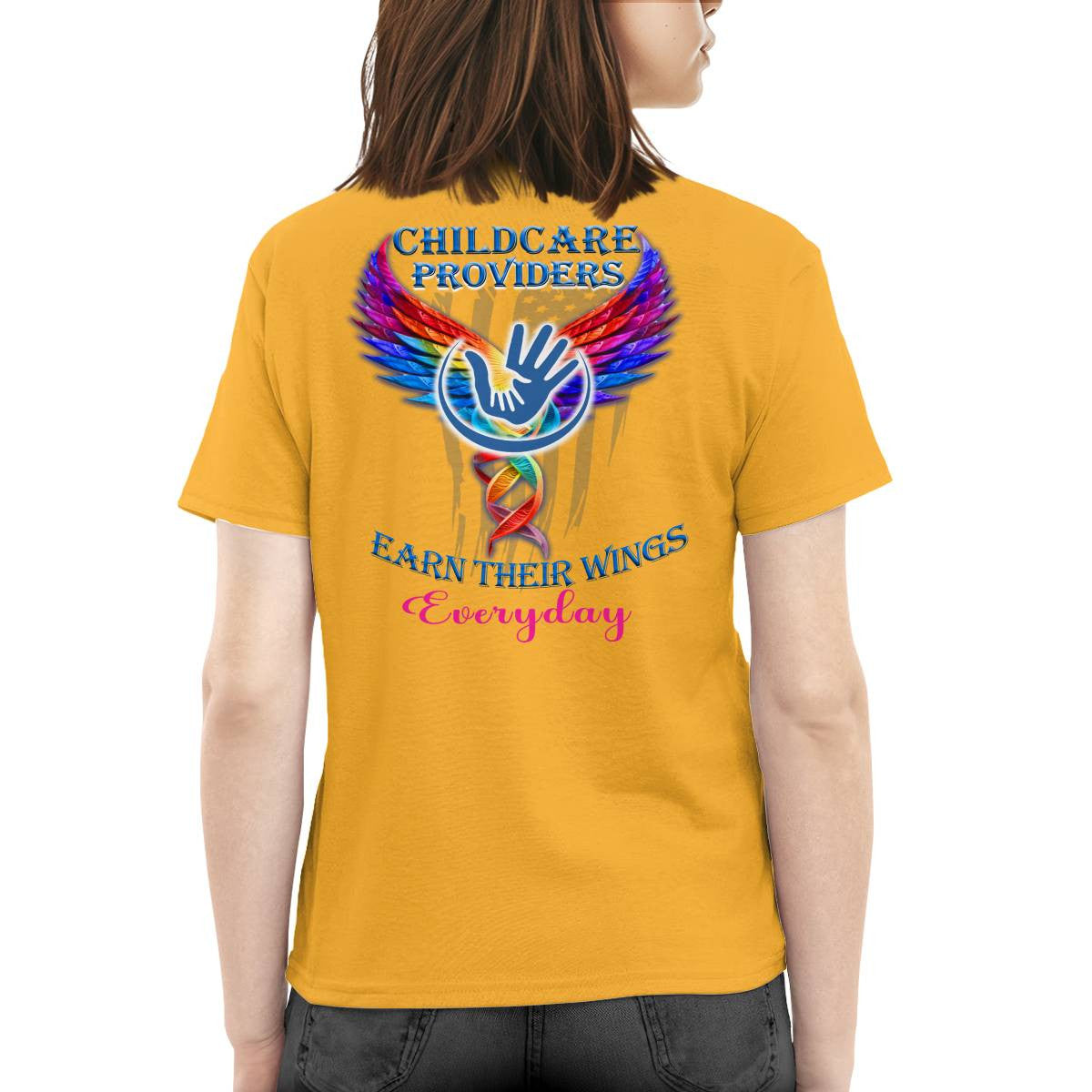 Awesome Childcare Providers Earn their wings everyday-Hoodie-#F091024EARTH16BCHPRZ2