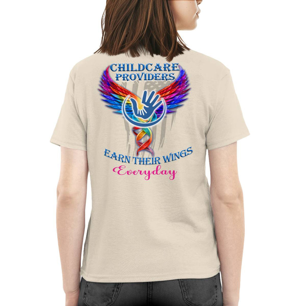 Awesome Childcare Providers Earn their wings everyday-Hoodie-#F091024EARTH16BCHPRZ2