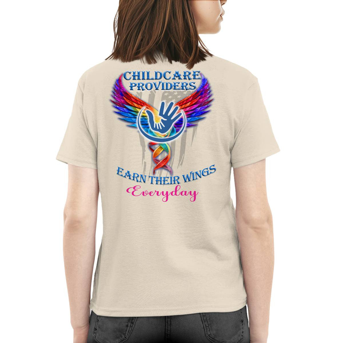 Awesome Childcare Providers Earn their wings everyday-Hoodie-#F091024EARTH16BCHPRZ2