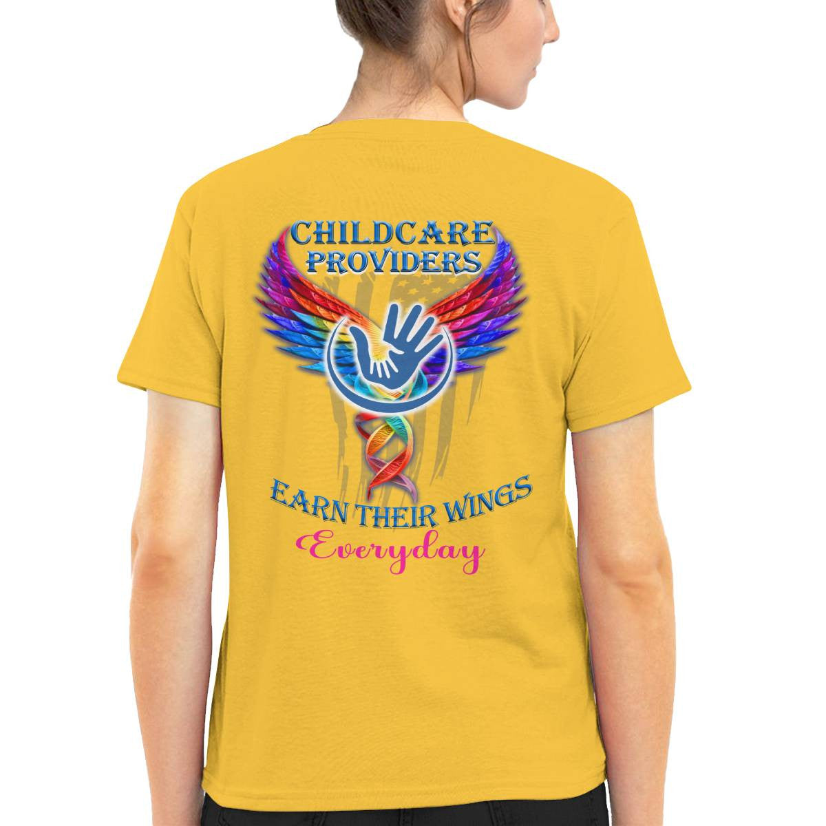 Awesome Childcare Providers Earn their wings everyday-Hoodie-#F091024EARTH16BCHPRZ2