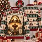Rejoice The Light Has Come Nativity Ugly Sweater