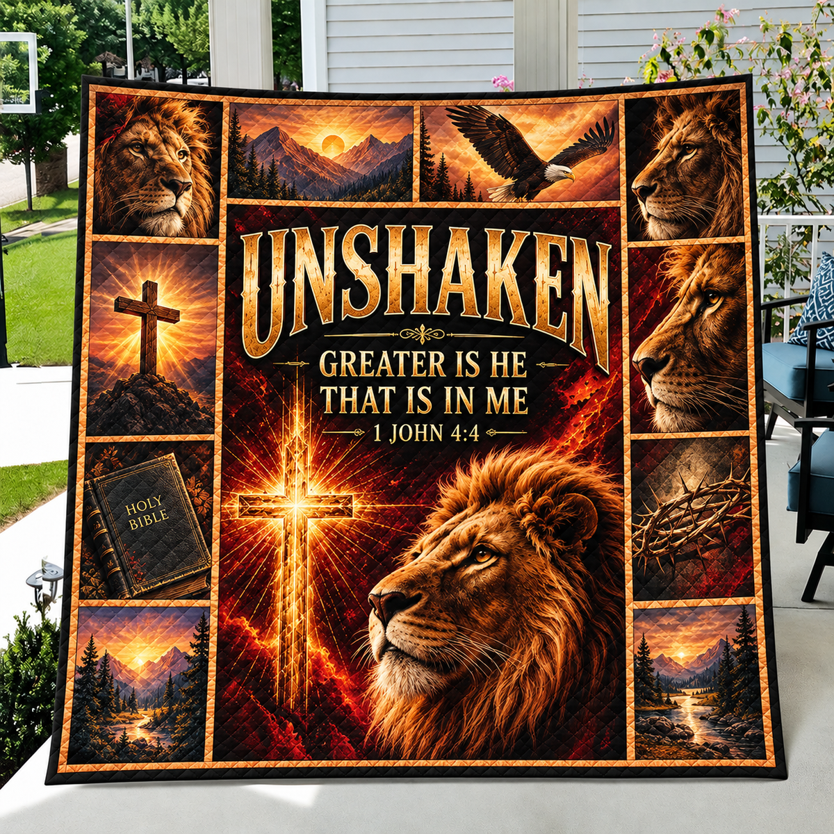 Unshaken Greater Is He That Is In Me Quilt