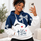 Navy Bow Cat Waffle Hoodie
