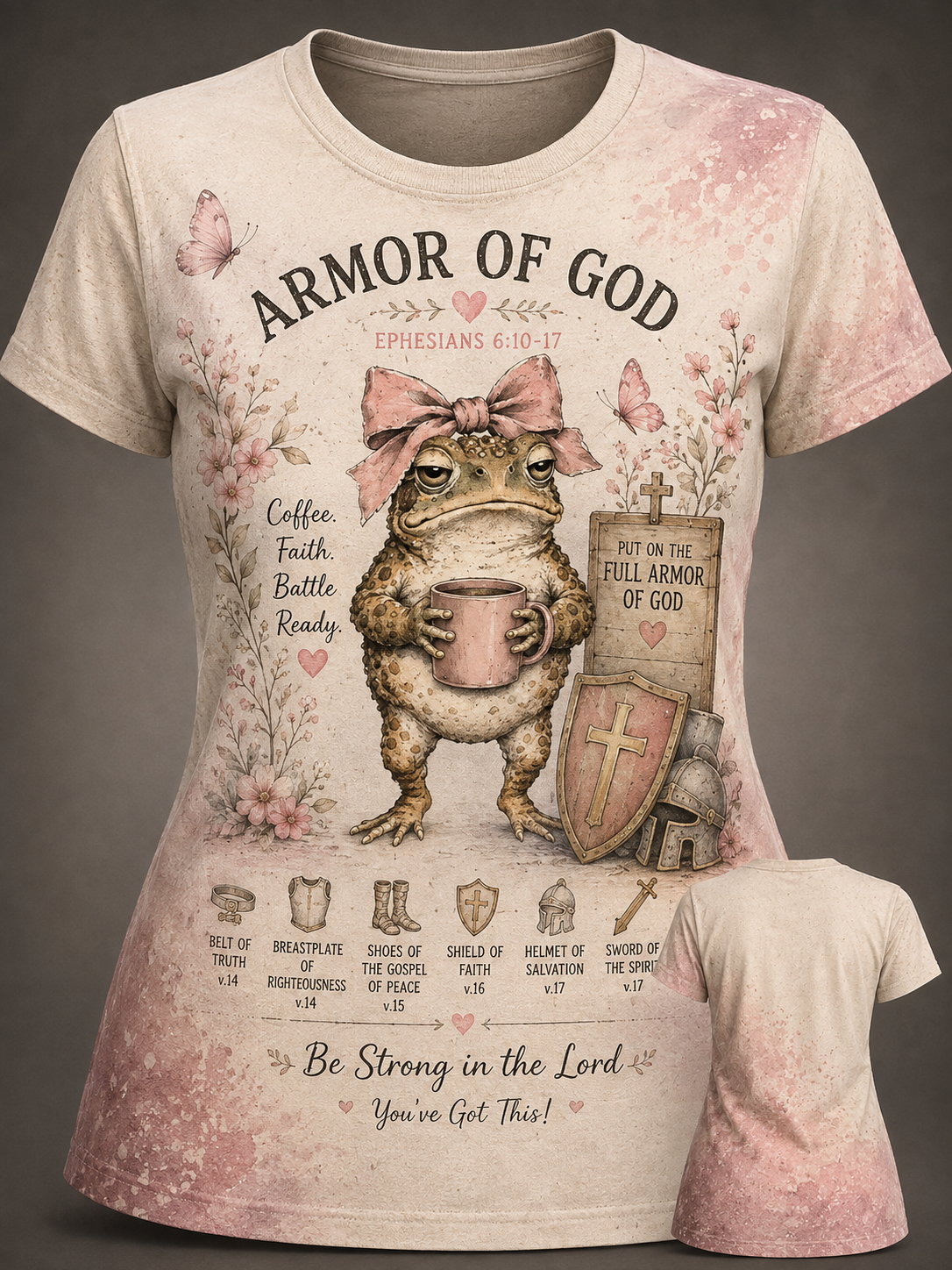 Coffee. Faith. Battle Ready. Ephesians 6:10-17. T-Shirt