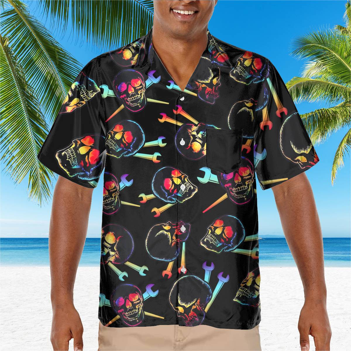 Awesome Ironworker - AOP Pocket Hawaiian Shirt - grunx260804-0285
