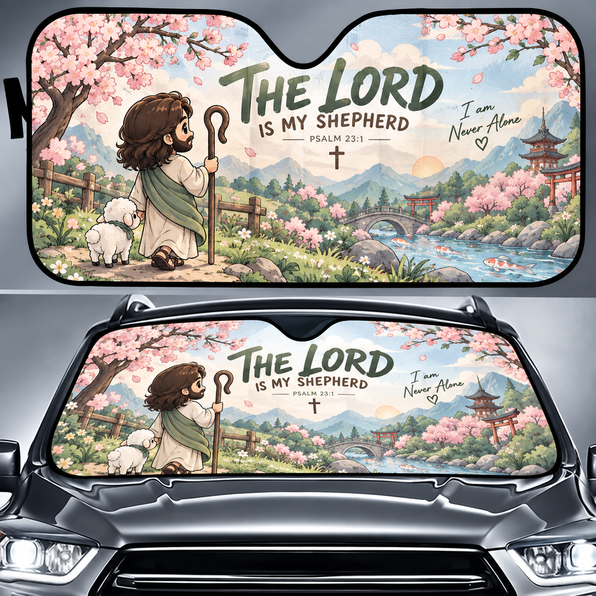 The Lord Is My Shepherd Car Sun Shade