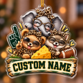 Personalized Football Animal Trio Ornament