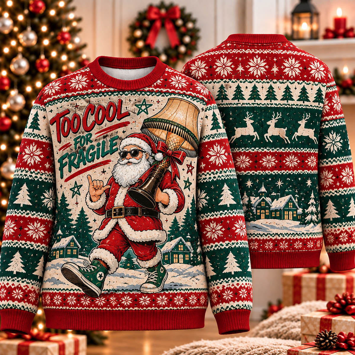 Too Cool For Fragile Santa Ugly Sweater