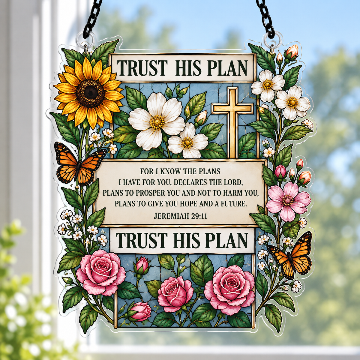 Trust His Plan Acrylic Suncatcher