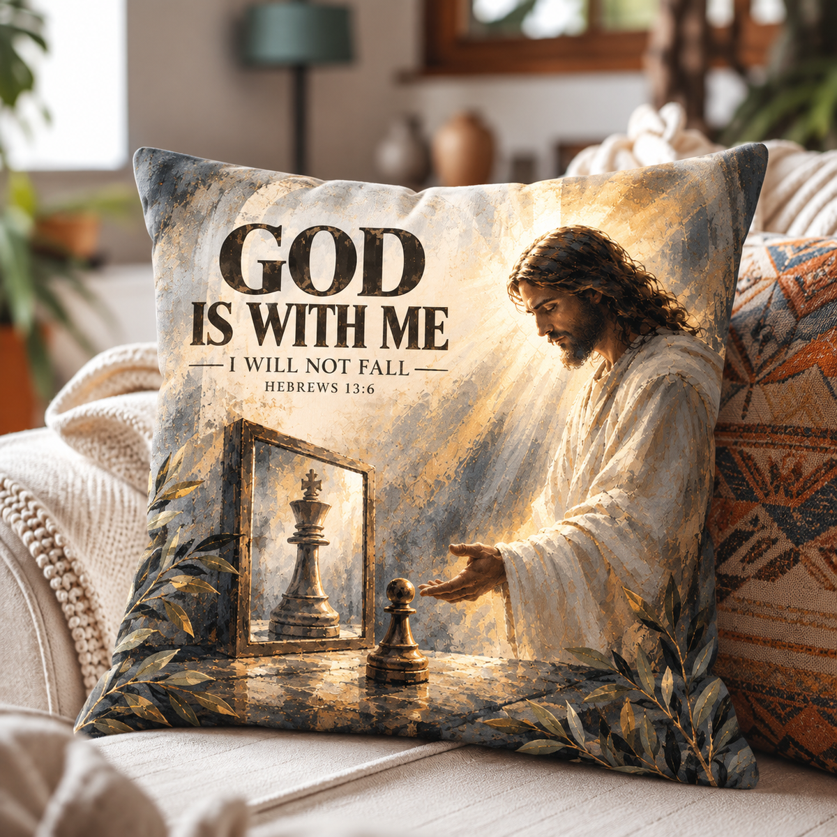 God Is With Me I Will Not Fall Pillow