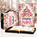 Praying Mama Pink Floral Church Bible Cover