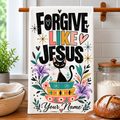 Personalized Forgive Like Jesus Cat Kitchen Towel