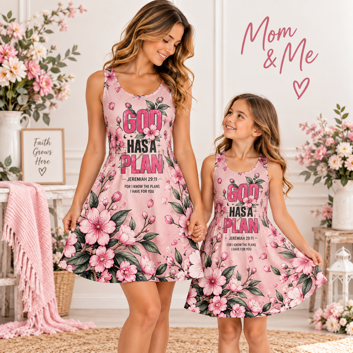 God Has A Plan Floral Sleeveless Dress