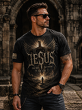 Jesus The Way The Truth The Life T-Shirt – John 14:6 Angel Wings Cross Patriotic Christian Shirt for Men
