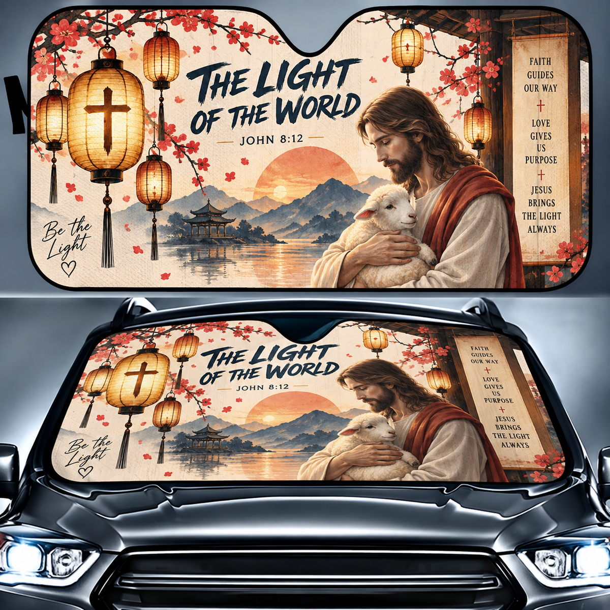 The Light Of The World Jesus Car Sun Shade