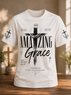 Amazing Grace T-Shirt – Ephesians 2:8 | Once Lost Now Found Christian All-Over Print