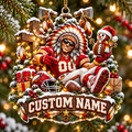Personalized Football Warrior Snowman Ornament