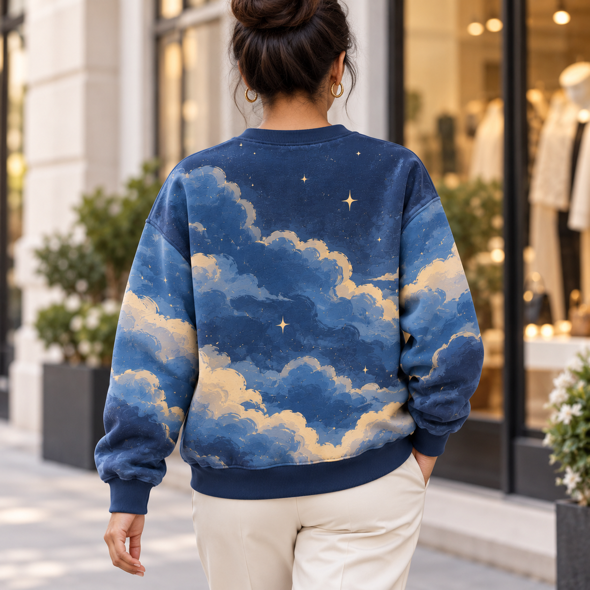 Personalized Moonlit Black Cat Sweatshirt