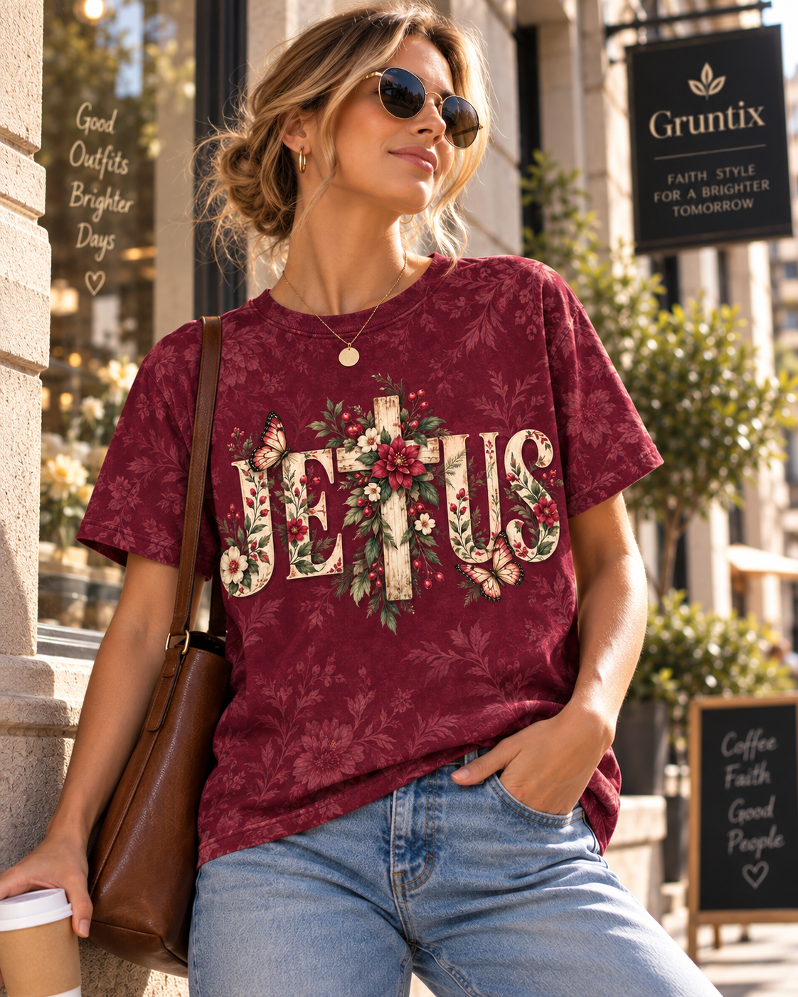 Jesus Floral Christian T-Shirt