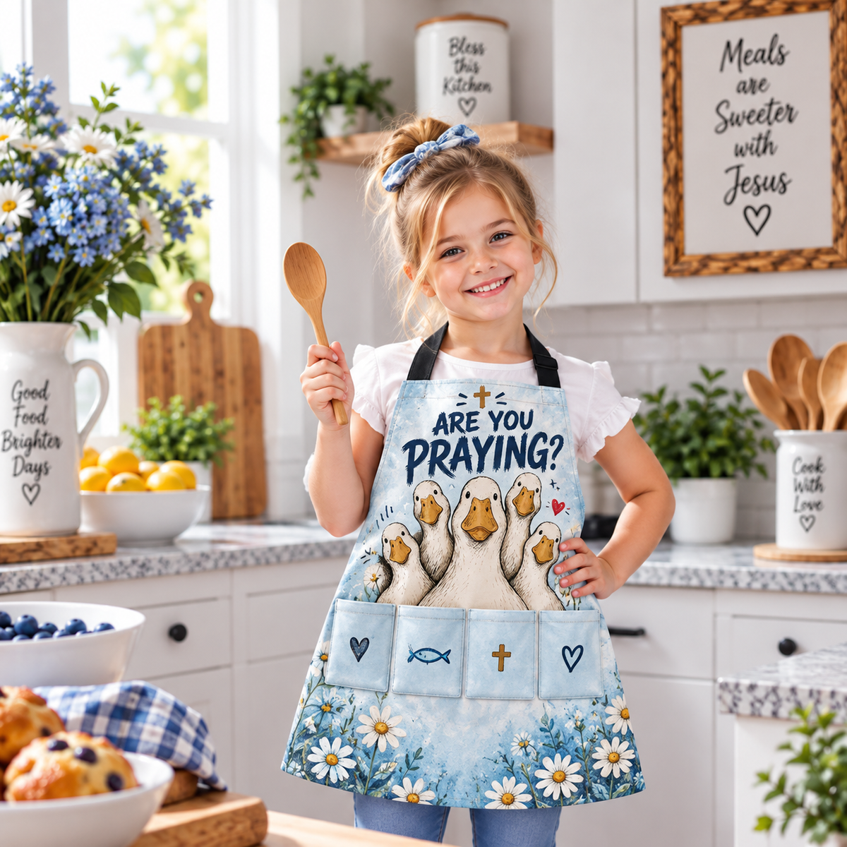 Are You Praying Funny Goose Kids Apron