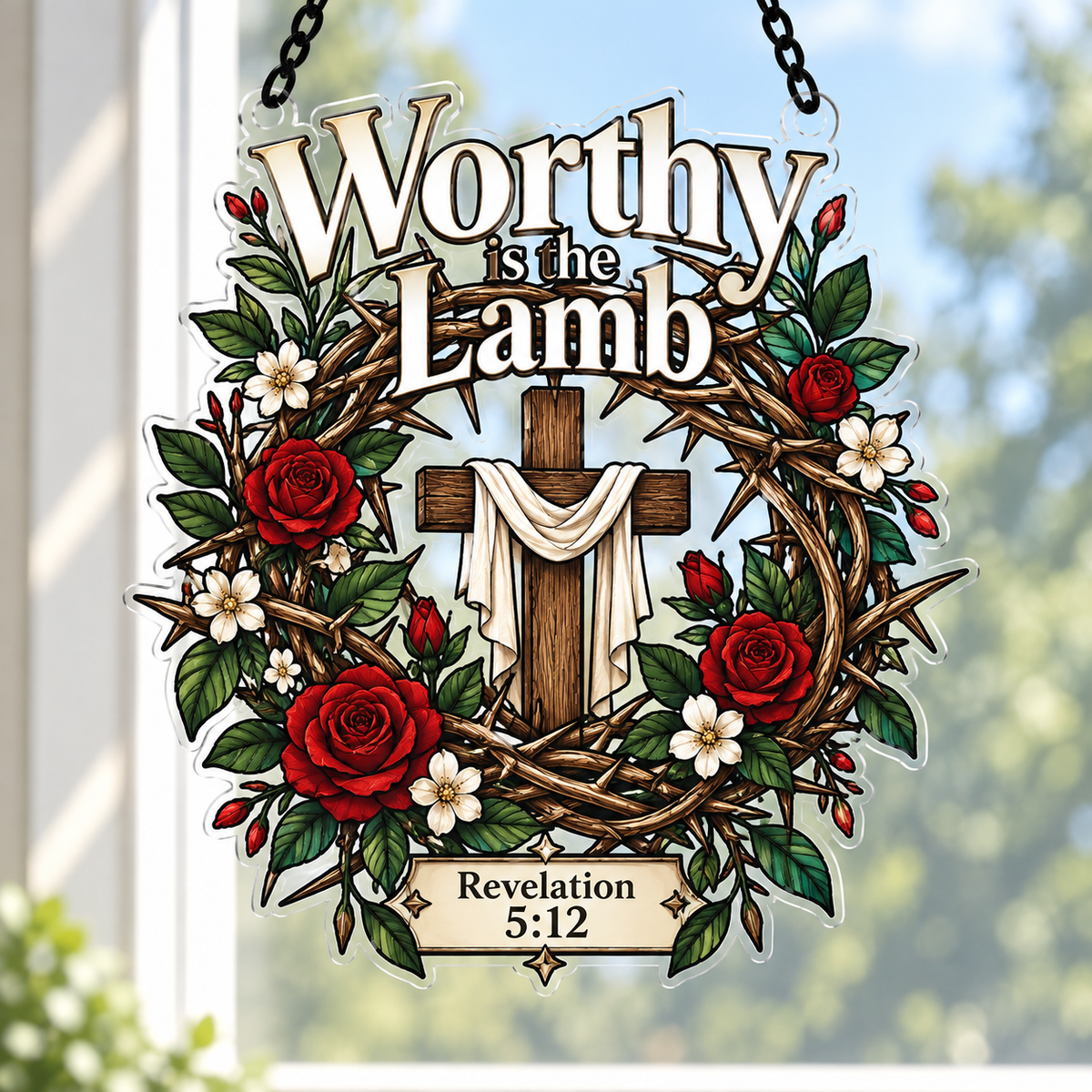 Worthy Is The Lamb Acrylic Suncatcher