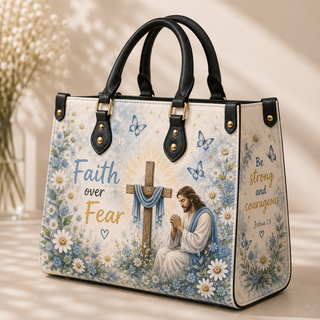 Faith over Fear PU Leather Handbag