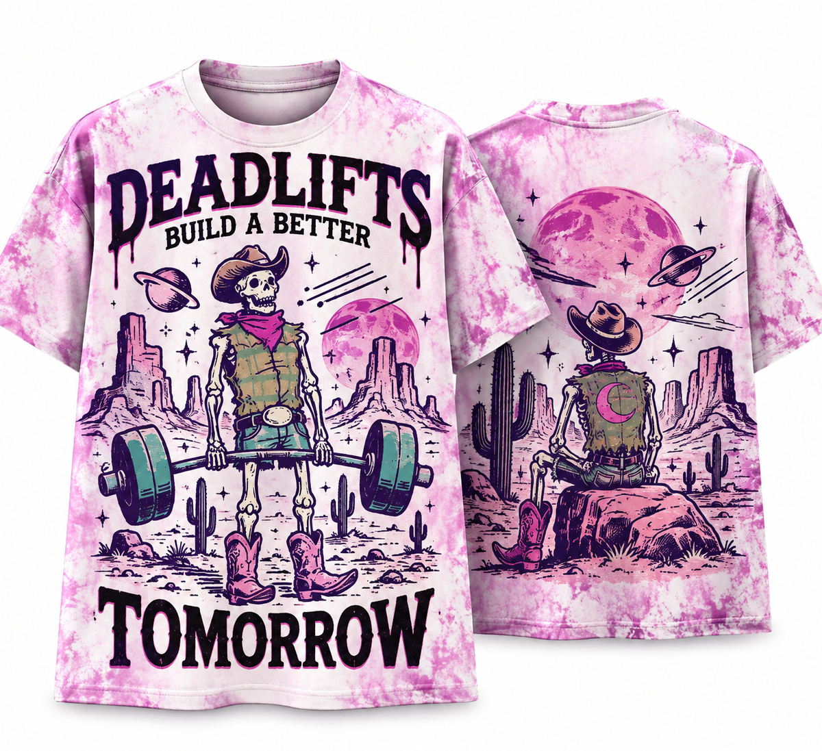 Deadlifts Build a Better Tomorrow Skeleton T-Shirt