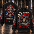 Don't Mess With Old People – American Flag Skull Sweatshirt