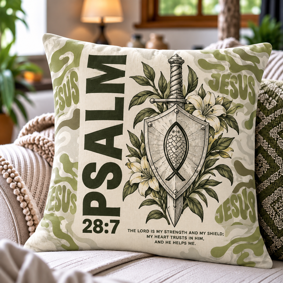 The Lord Is My Strength And My Shield Pillow