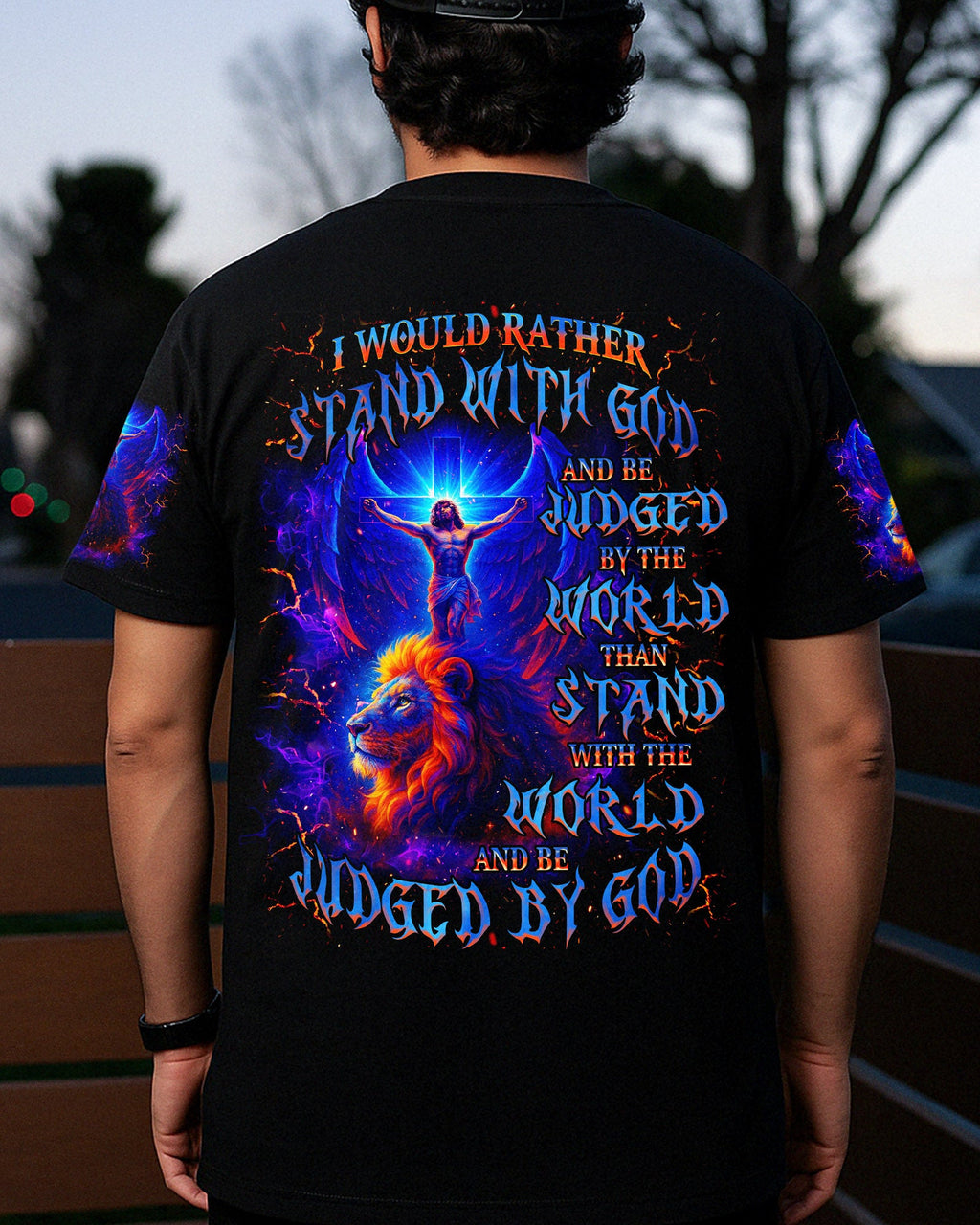 I Would Rather Stand With God Lion Men's All Over Print Shirt - Trunx296766