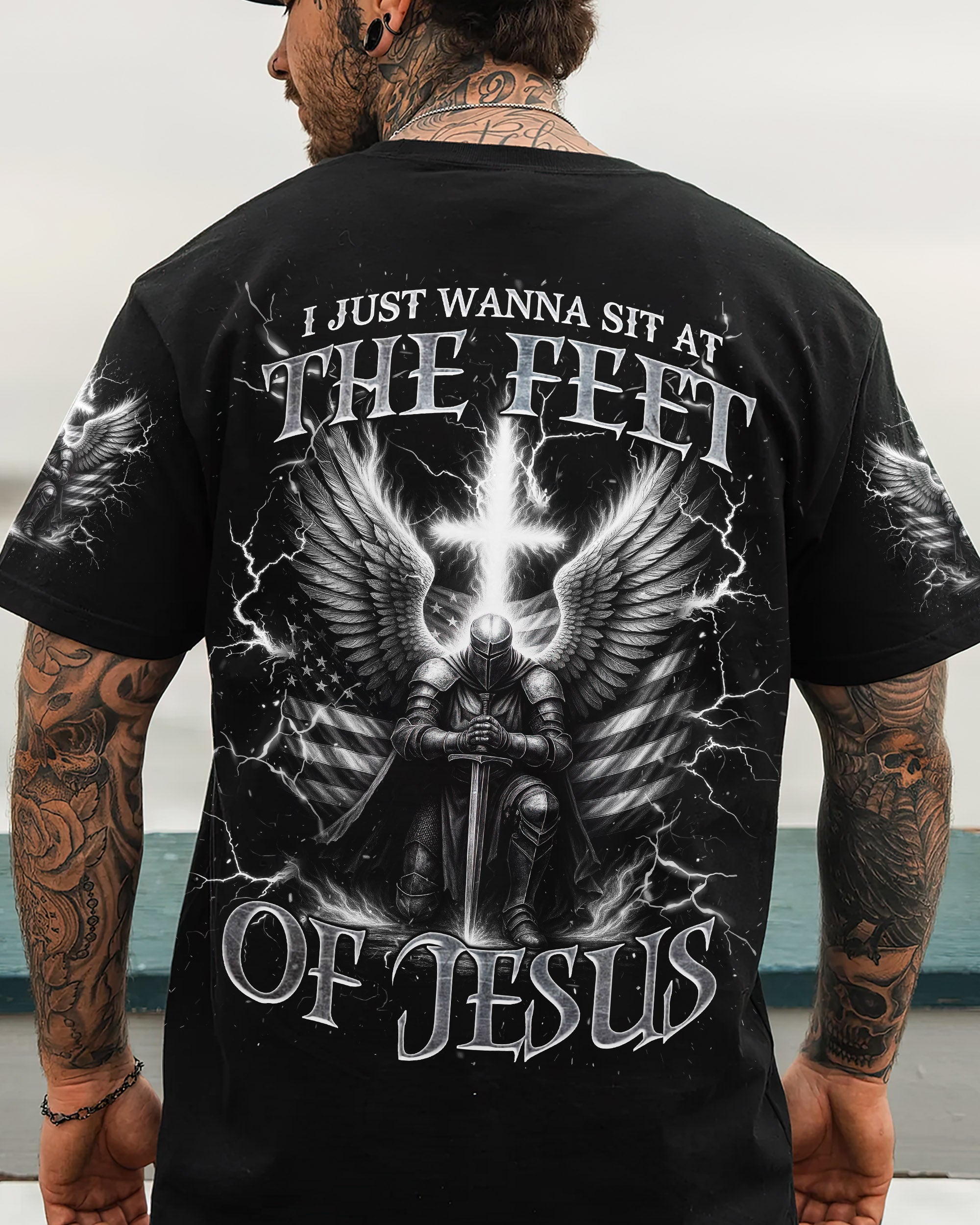 I Just Wanna Sit At The Feet Of Jesus Warrior Men's All Over Print Shirt - Trunx536556