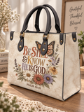 Be Still and Know Butterfly PU Leather Bag
