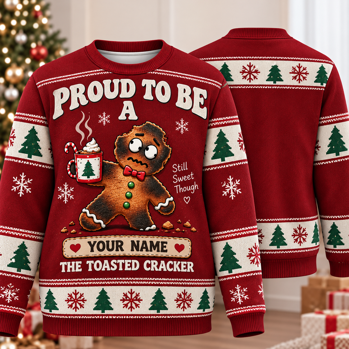 Personalized Gingerbread Ugly Sweater