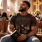 Put On The Full Armor of God T-Shirt – Ephesians 6:11 Christian Warrior All-Over Print