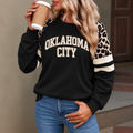 Oklahoma City God Is In OKC Leopard Sleeve Sweatshirt