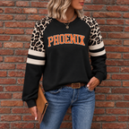 Phoenix God Is In PHX Leopard Sleeve Sweatshirt