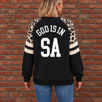 San Antonio God Is In SA Leopard Sleeve Sweatshirt