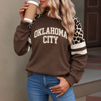 Oklahoma City God Is In OKC Leopard Sleeve Sweatshirt