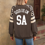 San Antonio God Is In SA Leopard Sleeve Sweatshirt