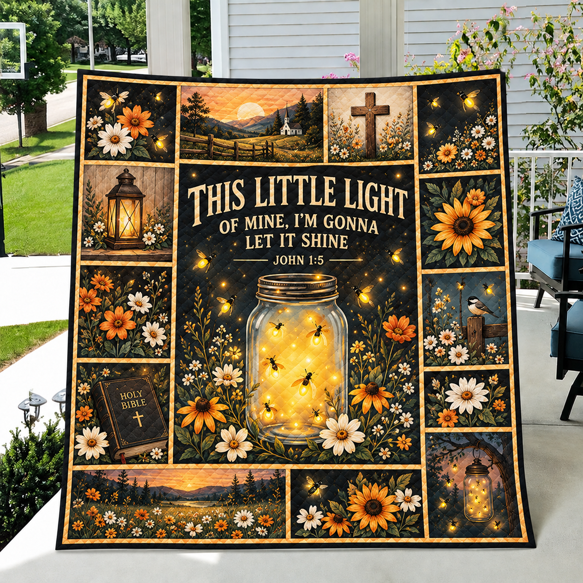 This Little Light Of Mine Firefly Mason Jar Quilt